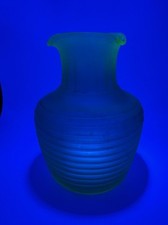 Frigidaire Green Satin Uranium Glass Iced Tea Server / Pitcher, 8 inches tall — listing 4