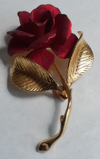 Vintage Hand-Painted Enamel Rose Link Bracelet and Screw-Back Earrings Set — listing 6