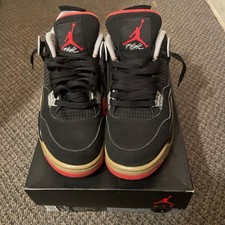 Air Jordan 4 Retro 'Bred' Black Cement Red Sneakers — listing 5