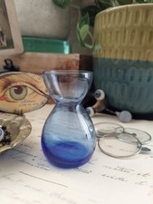 Vintage Pair of Blue Glass Ashtrays in Wire and Metal Cradle Holders — listing 6