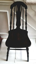 Victorian spindle back Antique Victorian Hoop Back Spindle Side Chair with Pressed Leather Seat — listing 3
