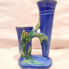 Roseville Pottery Velmoss II 9 Inch Vase with Leaf Design
