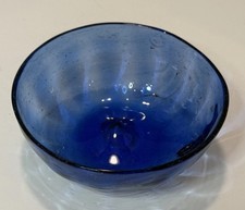 Cobalt Blue Bubble-Ball Stem Water Goblet, 6.5" Tall — listing 6
