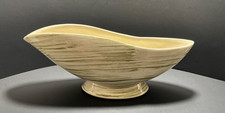 Vintage McCoy Harmony Line Oval Pedestal Planter, Orange with Combed Stripe Glaze — listing 2