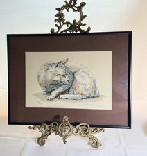 Signed Limited Edition Lithograph of a Black Cat with Yellow Eyes, Numbered 8/85 — listing 3