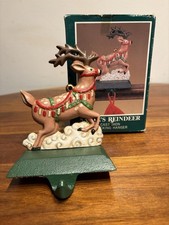 Silver-Tone Metal Reindeer Christmas Stocking Holder — listing 3