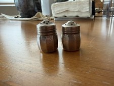 Vintage Weighted Sterling Silver Salt & Pepper Shaker Set, Bell Form with Finial Tops — listing 3