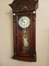 Traditional Grandfather Clock with Bonnet Top, Arched Brass/Silvered Moon-Phase Dial, and Three-Weight Movement