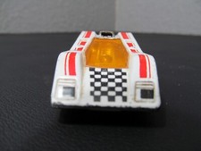 Matchbox Superfast No. 7 Hairy Hustler Diecast Race Car, White with #5 Checkered Livery — listing 3