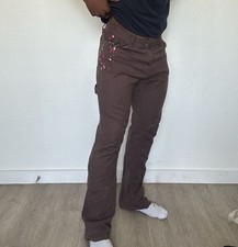 Men's Distressed Stacked Skinny Jeans Brown Wash Ripped Denim — listing 5