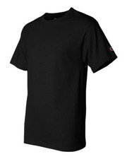 Black Cotton Crew-Neck Short-Sleeve T-Shirt
