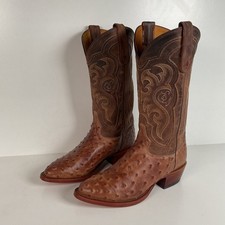 ostrich cowboy Full Quill Ostrich Leather Western Cowboy Boots Butterscotch — listing 5