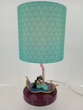 Disney Princess Jasmine Figural Table Lamp with Teal Peacock Shade — listing 6