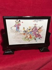 Chinese Famille Rose Porcelain Plaque Folding Screen (8-Panel Tabletop/Floor Room Divider) Medium — listing 4