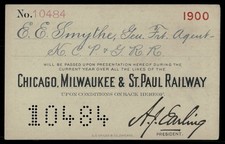 1900 Chicago, Milwaukee & St. Paul Railway Annual Employee Pass No. 4214 — listing 5