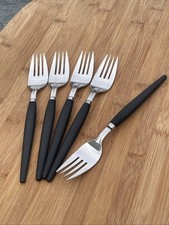 Vintage Stainless Steel Dinner & Salad Forks with Floral Scroll Handle Pattern (Set of 18) — listing 2