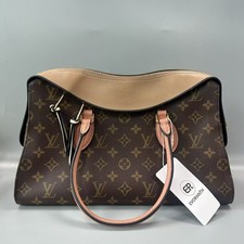 Louis Vuitton Tuileries Besace Monogram Canvas Bag with Blue Leather Trim and Vachetta Handle