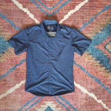 Rugby University Men's Navy Ripstop Stretch Long-Sleeve Button-Up Shirt, Size L — listing 6