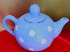 Vintage Pink & White Polka Dot Porcelain Picnic Tea Set for 4 with Wicker Basket, listing 6