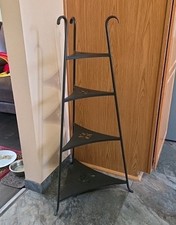 Longaberger Wrought Iron Corner Shelf Stand with Woodcrafts Corner Basket — listing 3