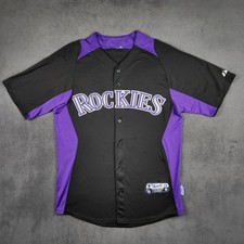 Majestic Colorado Rockies Cool Base Dry Wicking Shirt - Adult Large Black — listing 2