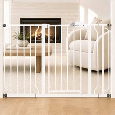 Extra Wide Metal Baby Safety Gate with Walk-Through Door, Black — listing 6