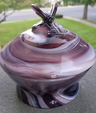 Vintage Slag Glass Table Lamp with Bronze Cherub Base and Figural Lily Florals, 18" Tall