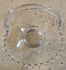 Vintage Hobnail/Beaded Clear Pressed Glass Handled Nappy Dish with Ruffled Rim — listing 3