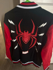 Marvel Amazing Spider-Man Baby Varsity Football Jacket, Black/White/Red, Size 12M, listing 4