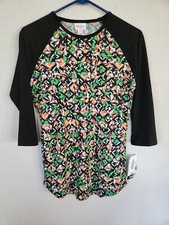 LuLaRoe Randy Disney Minnie Mouse Bow Raglan Tee, Black with Bow-Print Sleeves, Size XS/Small — listing 6