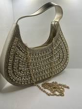 Brangio Italy Bronze Patent Rhinestone Crystal-Clasp Frame Handbag
