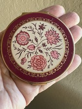 Vintage Stratton Powder Compact with Pink Rose Chintz Floral Design — listing 2
