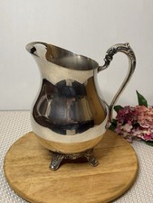 Vintage Silverplate Footed Water Pitcher with Ornate Scroll Handle — listing 6