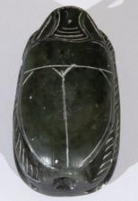 Egyptian God Bes Figurine with Hieroglyph Base & Scarab — listing 2