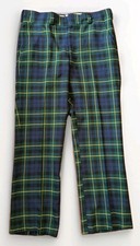 Vintage Austin Hill Green Linen-Blend Trousers with Union-Made Label