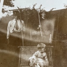 Antique Sepia Farm Scene Photograph with Cattle and Farmhouse, Framed — listing 4
