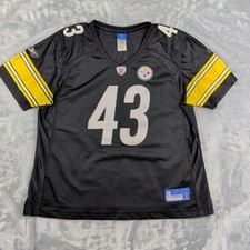 Pittsburgh Steelers Troy Polamalu #43 Replica Football Jersey, Black NFL Team Apparel — listing 2