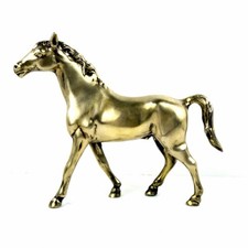 brass horse sculpture Vintage Cast Brass Prancing Horse Figurine Sculpture — listing 5
