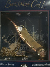 Boatswain's Call Whistle (Bosun's Pipe) with Chain in Original Gift Box — listing 4