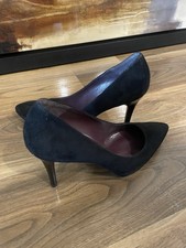 Stuart Weitzman Black Suede T-Strap Platform Heeled Sandals, Size 9.5 — listing 3