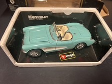 Bburago 1957 Chevrolet Corvette 1:24 Scale Diecast Model, Cream/Red — listing 5