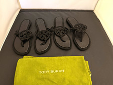 Tory Burch T-Logo Leather Thong Sandals in Tan 6