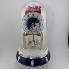 Coca-Cola Polar Bear Anniversary Dome Clock with Skating Bears — listing 4