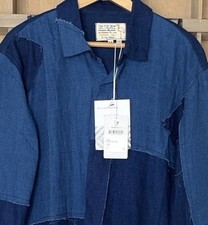 Free People NWT Patchwork Striped Polo Oversized Mini Dress, Size Small, listing 2