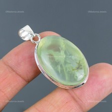 Handmade Artisan Silver-Tone Pendant with Faceted Crystal and Tiger's Eye Bead, 2-1/4" Diameter — listing 2