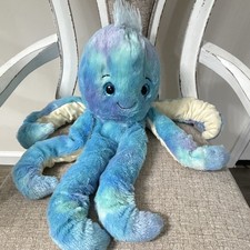 Large Yellow Plush Octopus Stuffed Animal with Realistic Tentacles