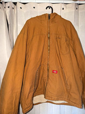 Dickies Men's Hooded Cotton Canvas Work Jacket with Quilted Lining