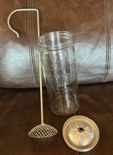 Lot of 3 Vintage Glass Jar Mayonnaise Makers / Food Mixers (Wesson Oil + Plunger-Style)