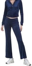 Juicy Couture Black Velour Track Pants with Rhinestone Logo, Size Small — listing 2