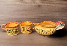 Italica Ars Hand-Painted Italian Terracotta Lidded Tureen / Biscotti Jar with Olive Branch Motif — listing 4
